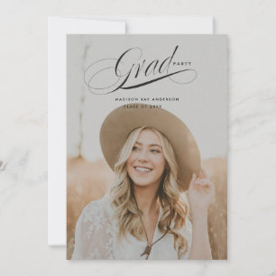 Classy Script Abschluss Announcement Card Einladung