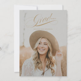 Classy Script Abschluss Announcement Card Einladung