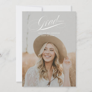Classy Script Abschluss Announcement Card Einladung