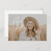 Classy Script Abschluss Vielen Dank Karte (Vorne/Hinten)