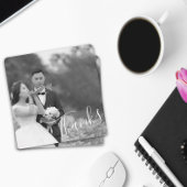 Classy Script Black/White Wedding Danke Foto Sav Save The Date