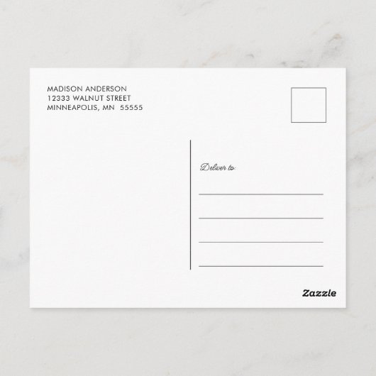 Classy Script Foto Abschluss Vielen Dank Postkarte (Rückseite)