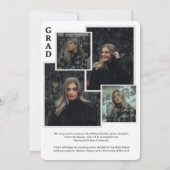 Classy Script Overlay Photo Collage Graduation Ankündigung (Rückseite)