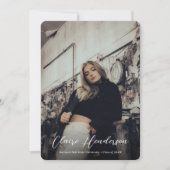 Classy Script Overlay Photo Collage Graduation Ankündigung (Vorderseite)