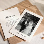Classy Script Photo Wedding Thank You Dankeskarte