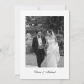 Classy Script Photo Wedding Thank You Dankeskarte (Rückseite)