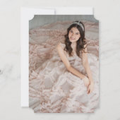 Classy Script Royal Blue Birthday quinceañera Einladung (Rückseite)