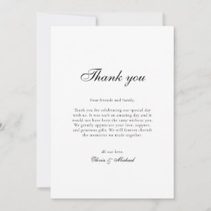 Classy Script Wedding Vielen Dank Dankeskarte