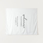 Classy Script Welcome To Our Wedding Fabric Sign Wandteppich (Vorderseite (Horizontal))