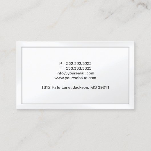 Classy Script White Border Magician Visitenkarte (Rückseite)