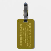 Classy Scriptograph Mit Monogramm Gepäckträger Gepäckanhänger (Rückseite vertikal)