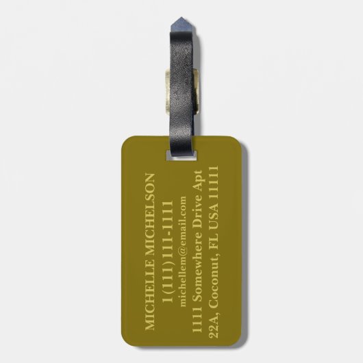 Classy Scriptograph Mit Monogramm Gepäckträger Gepäckanhänger (Rückseite vertikal)