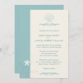 Classy Sea Critters Beach Wedding Einladung (Vorne/Hinten)