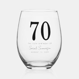 Classy Seventy Name Date 70th Birthday Party Weinglas Ohne Stiel