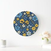 Classy Shabby Chic Französisch Floral Art Muster D Große Wanduhr (Zuhause)