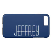 Classy Sharp Dark Blue & White, benutzerdefinierte Case-Mate iPhone Hülle (Rückseite (Horizontal))