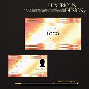 Classy Shimmery Rose Gold-Logo und Foto Luxus Visitenkarte