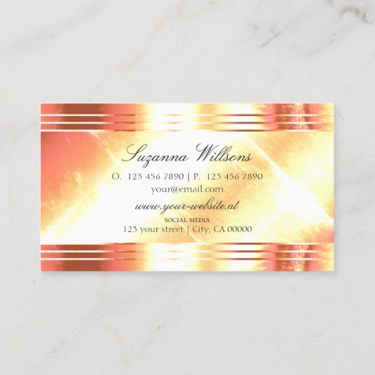 Classy Shimmery Rose Gold Luxuriös und Eleganz Visitenkarte (Rückseite)