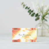 Classy Shimmery Rose Gold mit Logo Luxus Visitenkarte (Stehend Vorderseite)