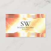 Classy Shimmery Rose Gold Monogram Foto Luxuriös Visitenkarte (Vorderseite)