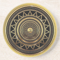 Classy Shiny Black & Gold OM Symbol Mandala