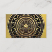 Classy Shiny Black & Gold OM Symbol Mandala Visitenkarte (Vorderseite)