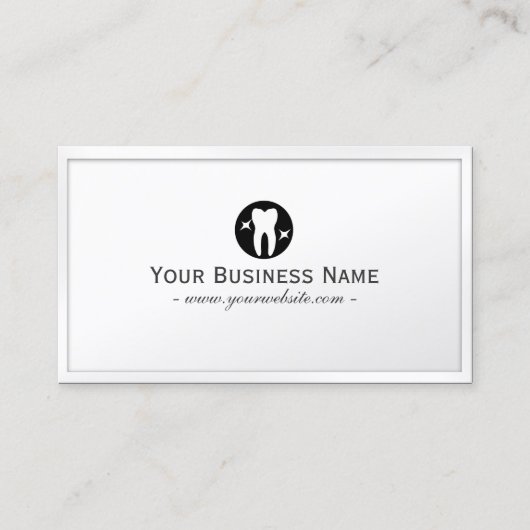 Classy Shiny Teeth Dental Business Card Visitenkarte (Vorderseite)
