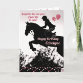 Classy Showjumping Geburtstagskarte für Mädchen Karte (Vorderseite)