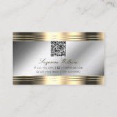Classy Silver and Gold Shiny Diamonds mit QR Code Visitenkarte (Rückseite)