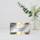 Classy Silver and Gold Shiny Diamonds mit QR Code Visitenkarte (Stehend Vorderseite)