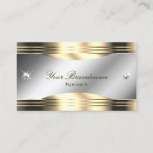 Classy Silver and Gold Shiny Diamonds mit QR Code Visitenkarte (Vorderseite)