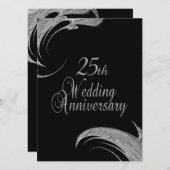 Classy Silver Anniversary Einladung (Vorne/Hinten)