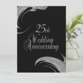 Classy Silver Anniversary Einladung (Stehend Vorderseite)