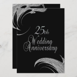 Classy Silver Anniversary Einladung