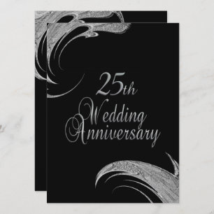 Classy Silver Anniversary Einladung