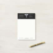 Classy Silver Caduceus Medical on Black Post-it Klebezettel (Auf Schreibtisch)
