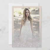 Classy Silver Champagner Glitzer Foto Sweet 16 Einladung (Rückseite)