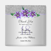 Classy Silver & Clematis Blume 18. Geburtstag