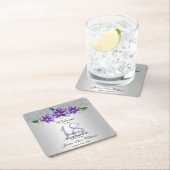 Classy Silver & Clematis Blume 18. Geburtstag Rechteckiger Pappuntersetzer (Vor Ort)