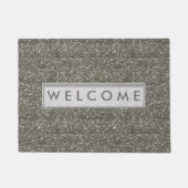 Classy Silver Glitzer Look Willkommen Fußmatte (Vorderseite)