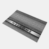 Classy Silver Glitzer Willkommen Fußmatte (Schrägansicht)