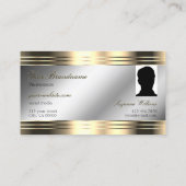 Classy Silver Gold Shiny Diamonds Logo und Foto Visitenkarte (Rückseite)