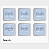 Classy Silver Gray Blue Packaging Labels Quadratischer Aufkleber (Blatt)