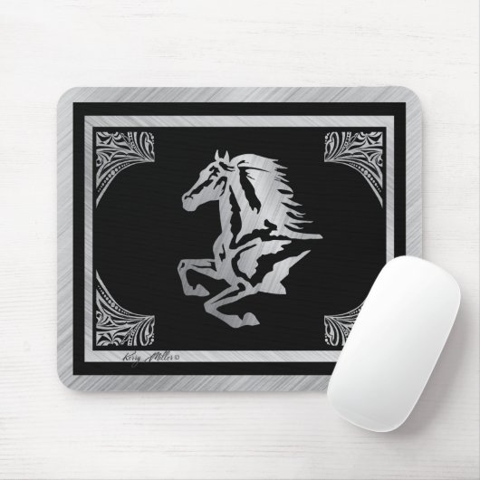 Classy Silver Horse Mousepad (Mit Mouse)