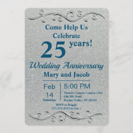 Classy Silver Jubiläum Einladung