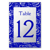Classy Silver Rose auf Royal Blue Tischnummer (Rückseite)