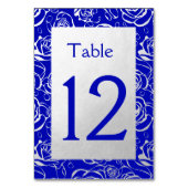 Classy Silver Rose auf Royal Blue Tischnummer (Vorderseite)