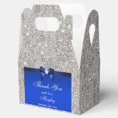 Classy Silver Sequins Blue Bow Diamond Geschenkschachtel (Geöffnet)