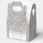 Classy Silver Sequins Bow Diamond Geschenkschachtel (Geöffnet)