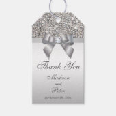Classy Silver Sequins Bow Vielen Dank Geschenkanhänger (Vorderseite)